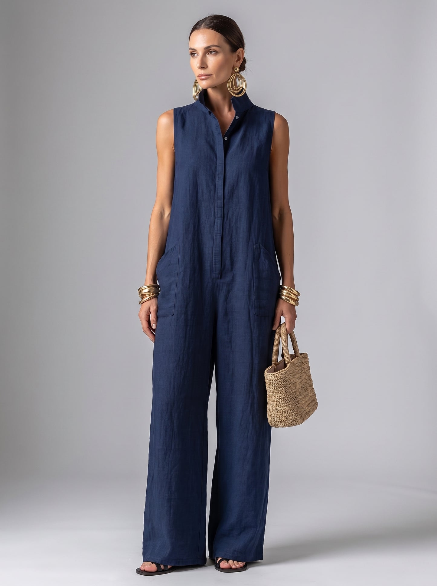 Ana | Mono elegante de Lino Y algodón
