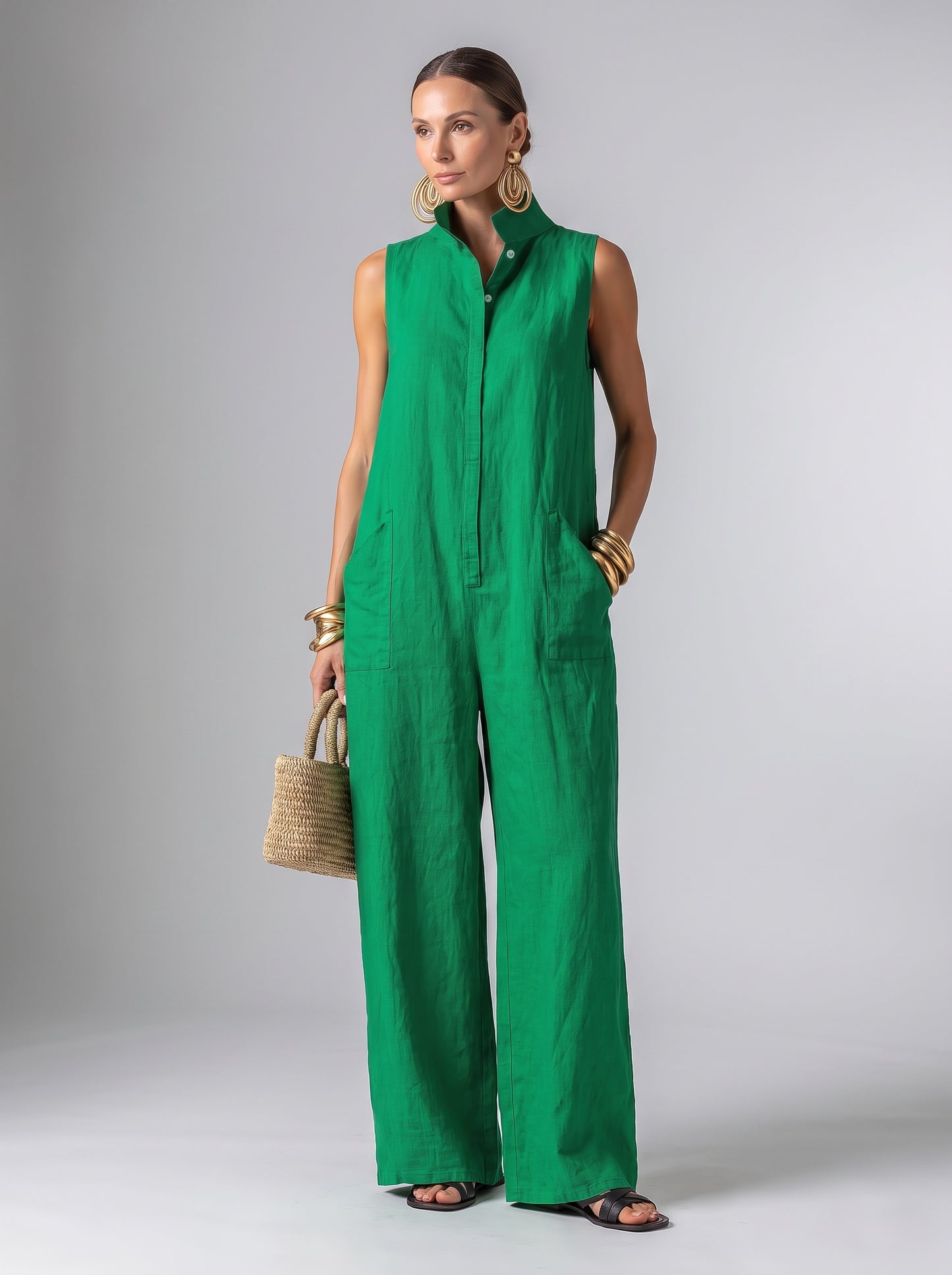 Ana | Mono elegante de Lino Y algodón