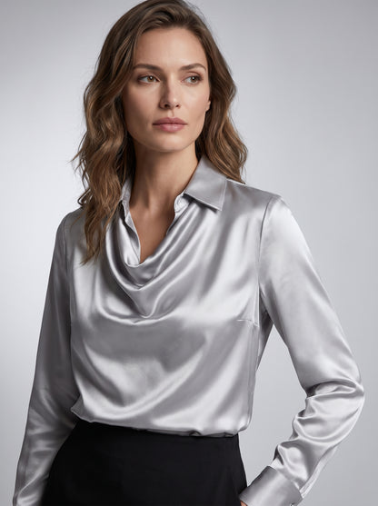 Carmen | Camisa elegante de Satén con escote