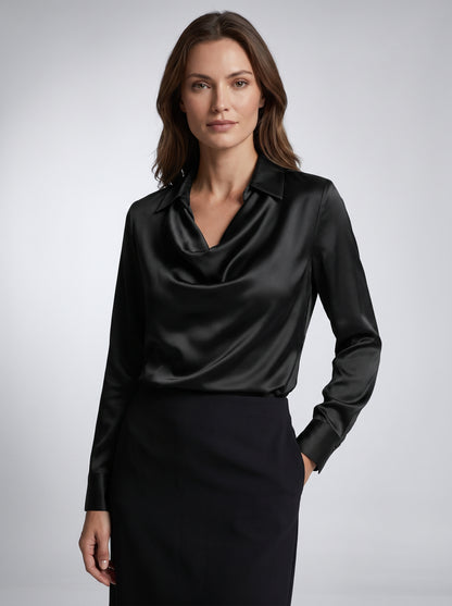 Carmen | Camisa elegante de Satén con escote