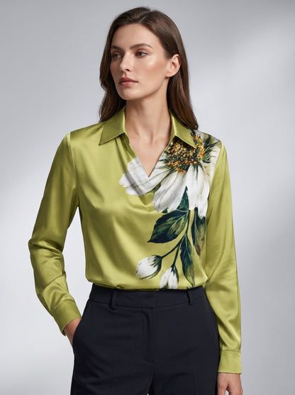 Carmen | Camisa elegante de Satén con escote