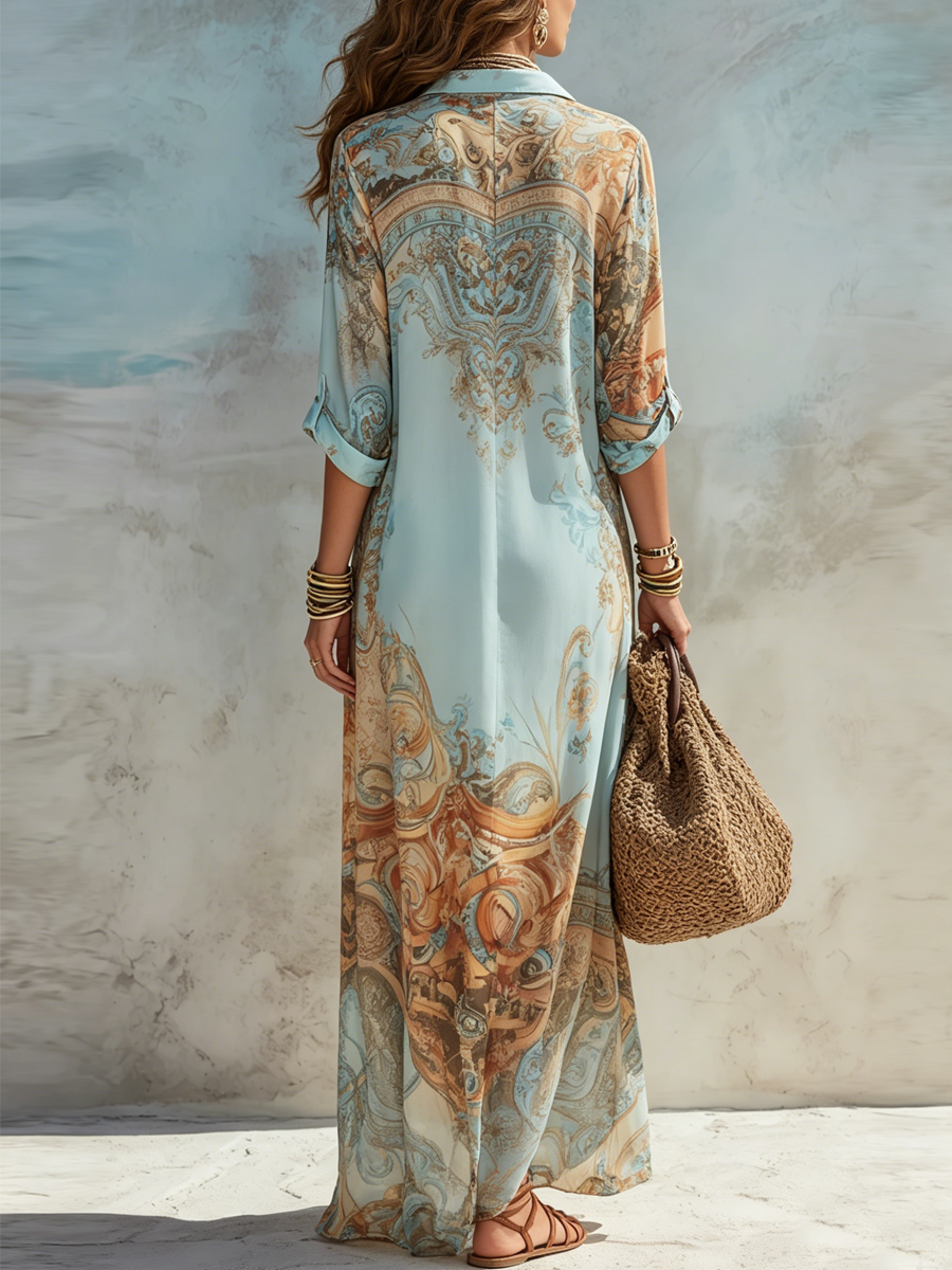 Elena | Vestido camisero mediterráneo