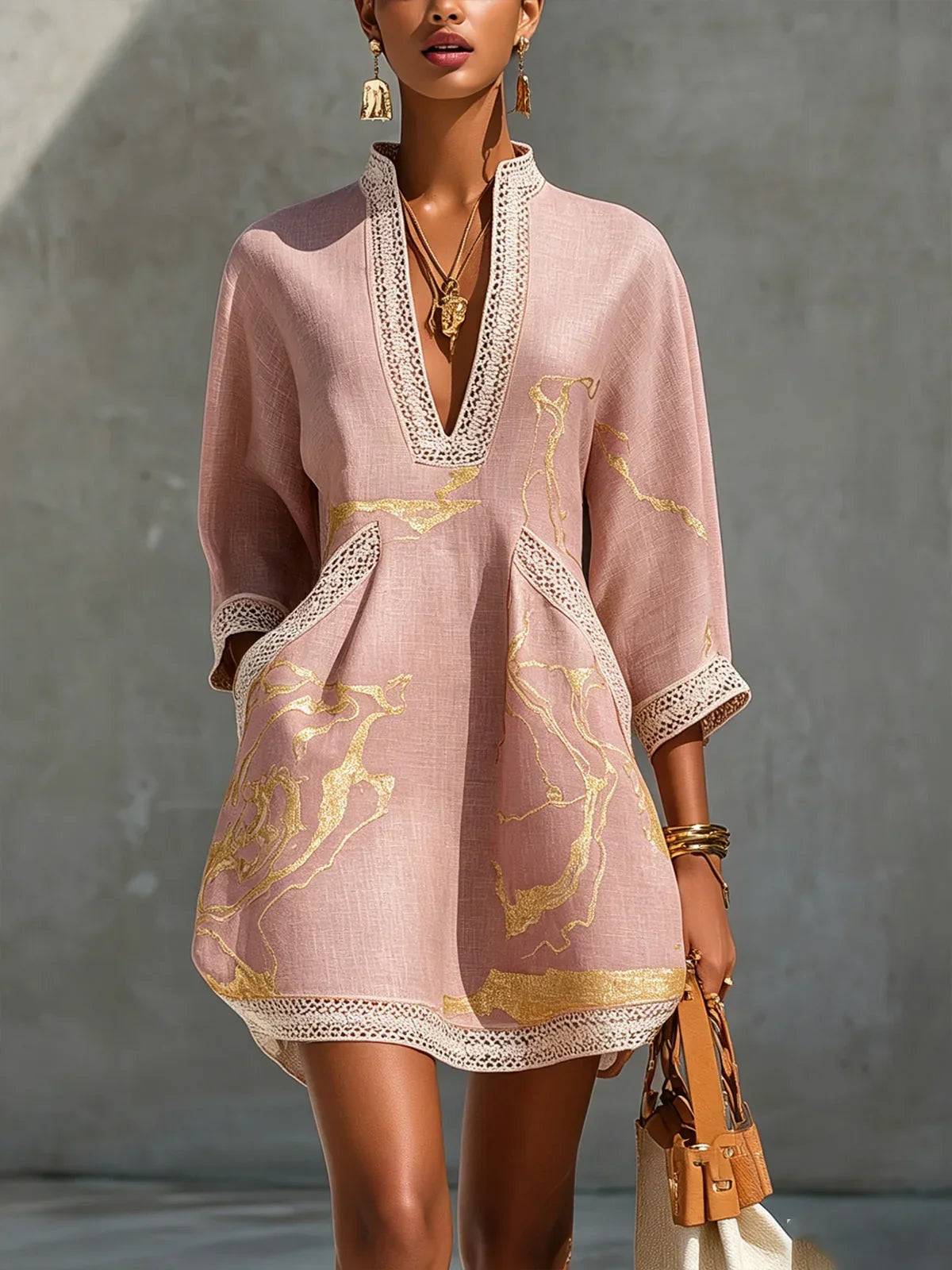 Vanesa | Minivestido con estampado de mármol